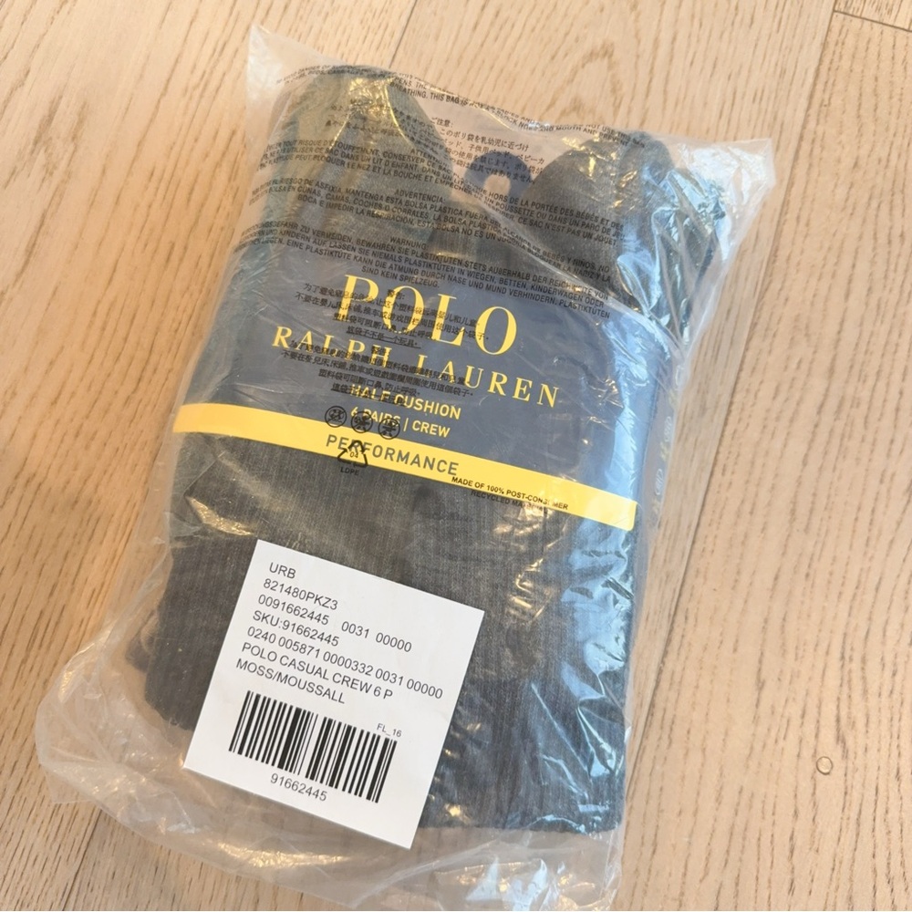 NWT polo Ralph Lauren mens socks 6 pairs